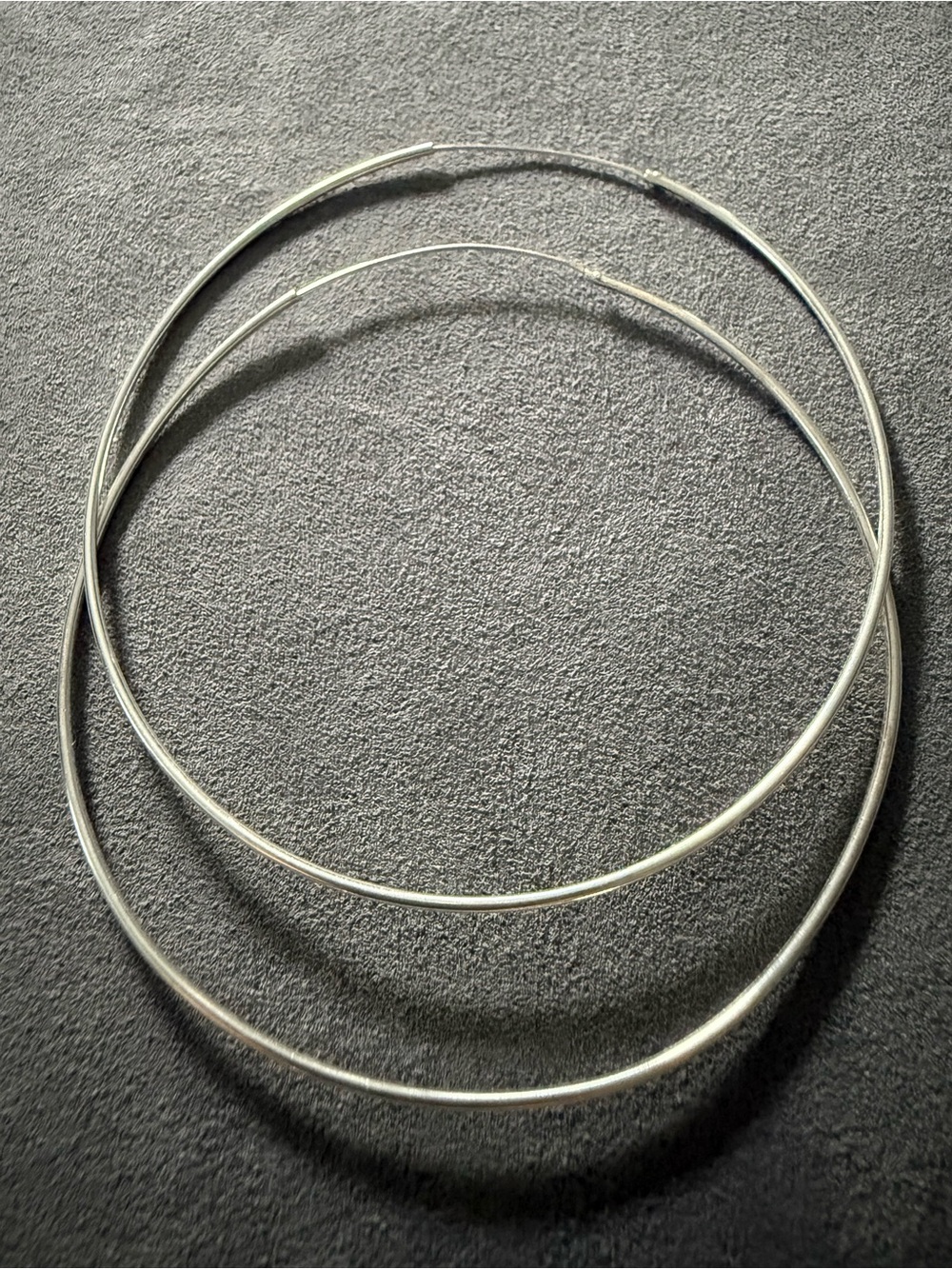 Large Silver Hoop Earrings 3” Lightweight Minimalist Classic Taxco Style